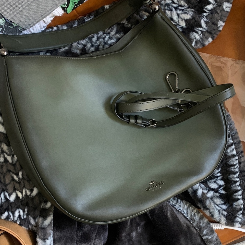 Coach Olive Burnished Nomad Hobo Bag